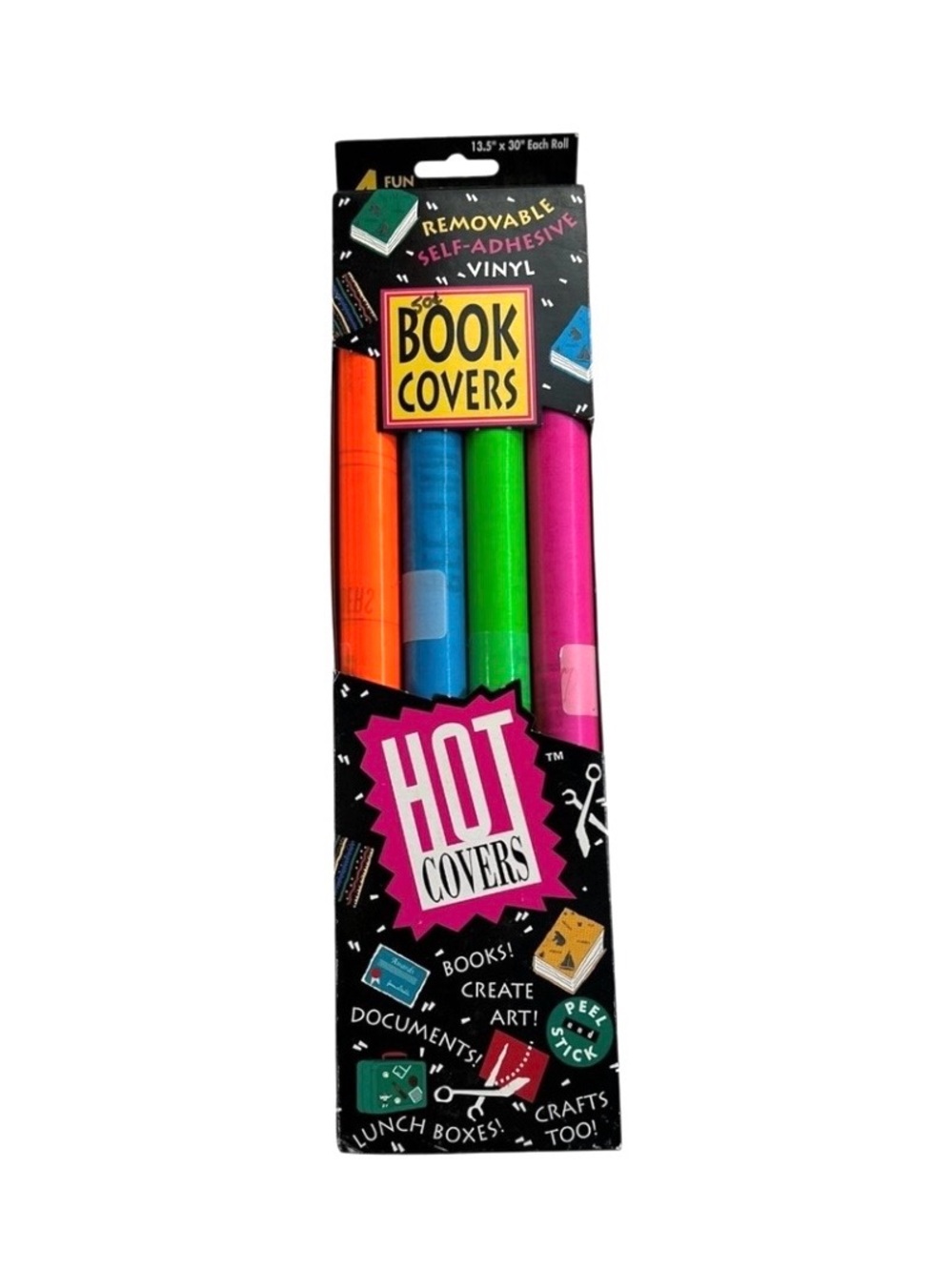 Vintage 90s Hot Covers Book Covers Neon Removable Vinyl Self Adhesive Kittrich